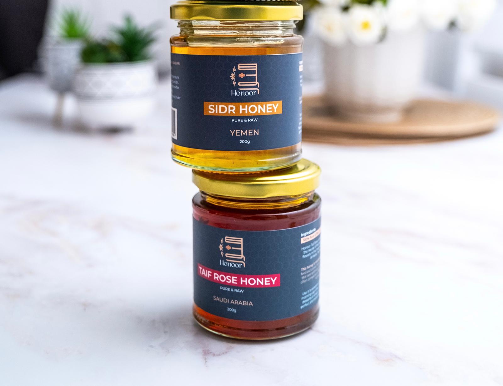 Premium Sidr & Taif Rose Honey Set in UK – Honoor Honey