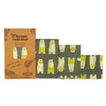 Beeswax food wrap with bear design on a white background


