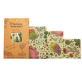 Beeswax food wrap with packaging on a white background

