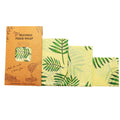 Set of 3 Natural Reusable Beeswax Food Wraps - 
Palm leaves print